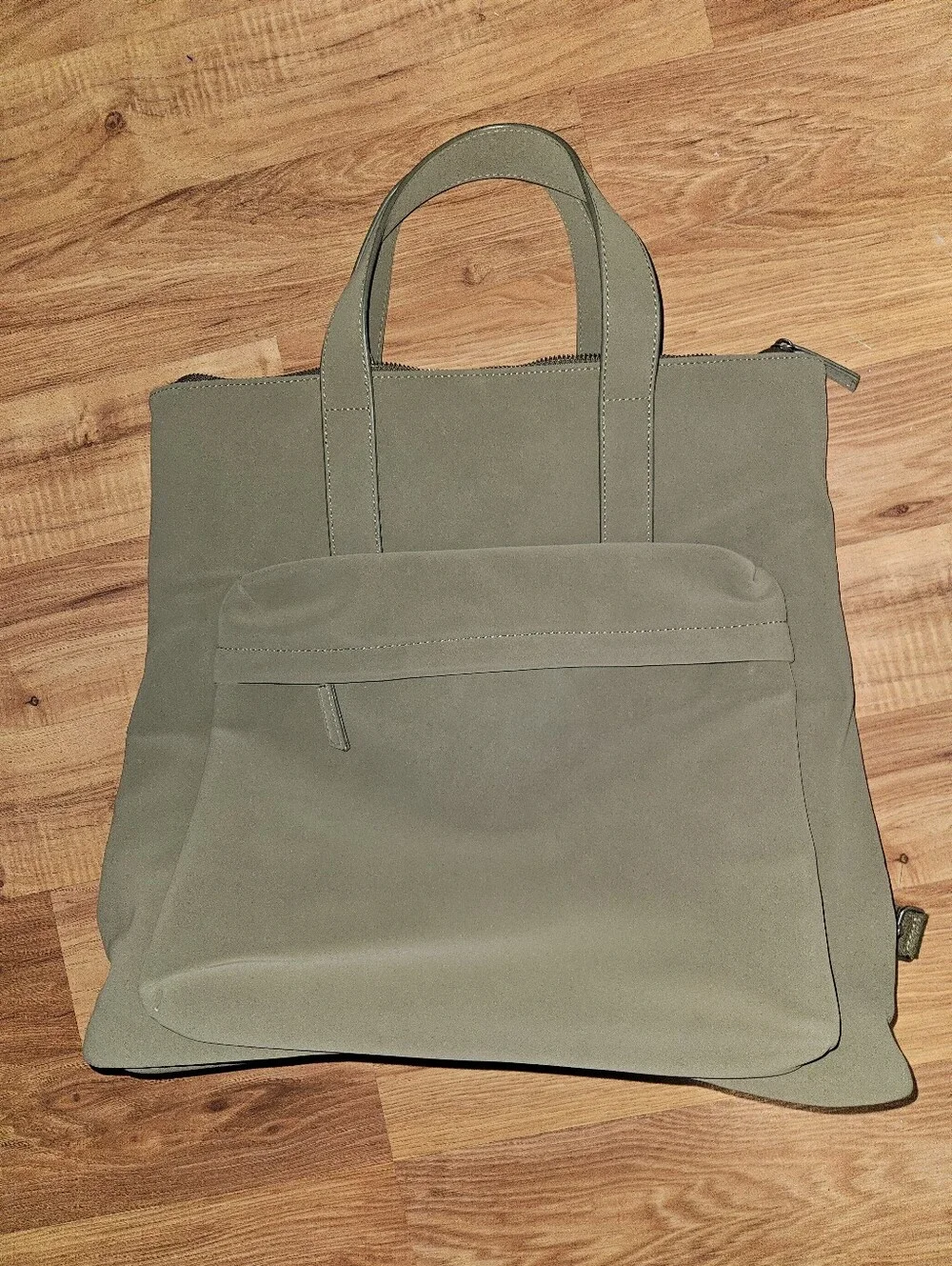 Mango Olive Green Men's Tote-Style Backpack